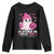 In October We Wear Pink Ghost Youth Sweatshirt Halloween Breast Cancer Pink Ribbon Pumpkin TS10 Black Print Your Wear