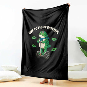 Portland Frog Throw Blanket Off to Fight Fascism Inflatable Costume Protest TS10 Print Your Wear