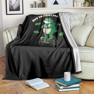 Portland Frog Throw Blanket Off to Fight Fascism Inflatable Costume Protest TS10 Print Your Wear