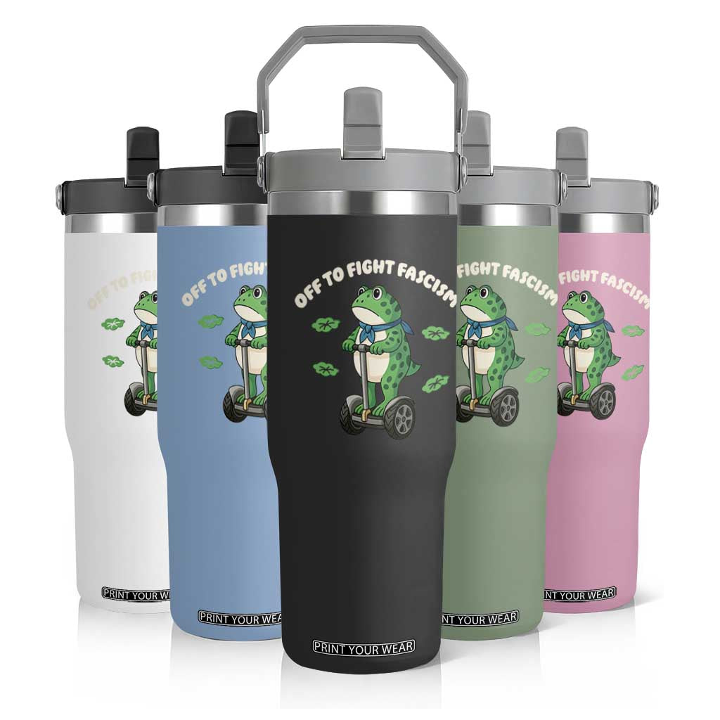Portland Frog Flip Straw Tumbler Off to Fight Fascism Inflatable Costume Protest TS10 Print Your Wear