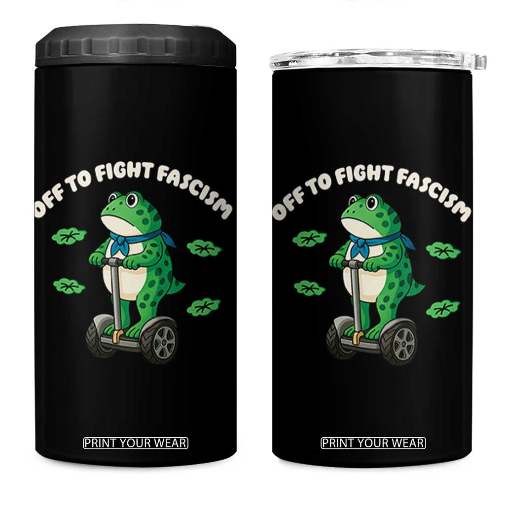 Portland Frog 4 in 1 Can Cooler Tumbler Off to Fight Fascism Inflatable Costume Protest TS10 One Size: 16 oz Black Print Your Wear