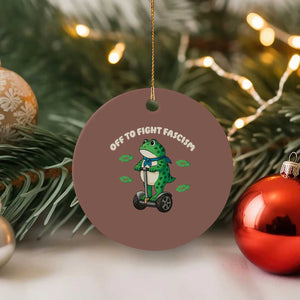 Portland Frog Ceramic Ornament Off to Fight Fascism Inflatable Costume Protest TS10 1pc Mocha Print Your Wear