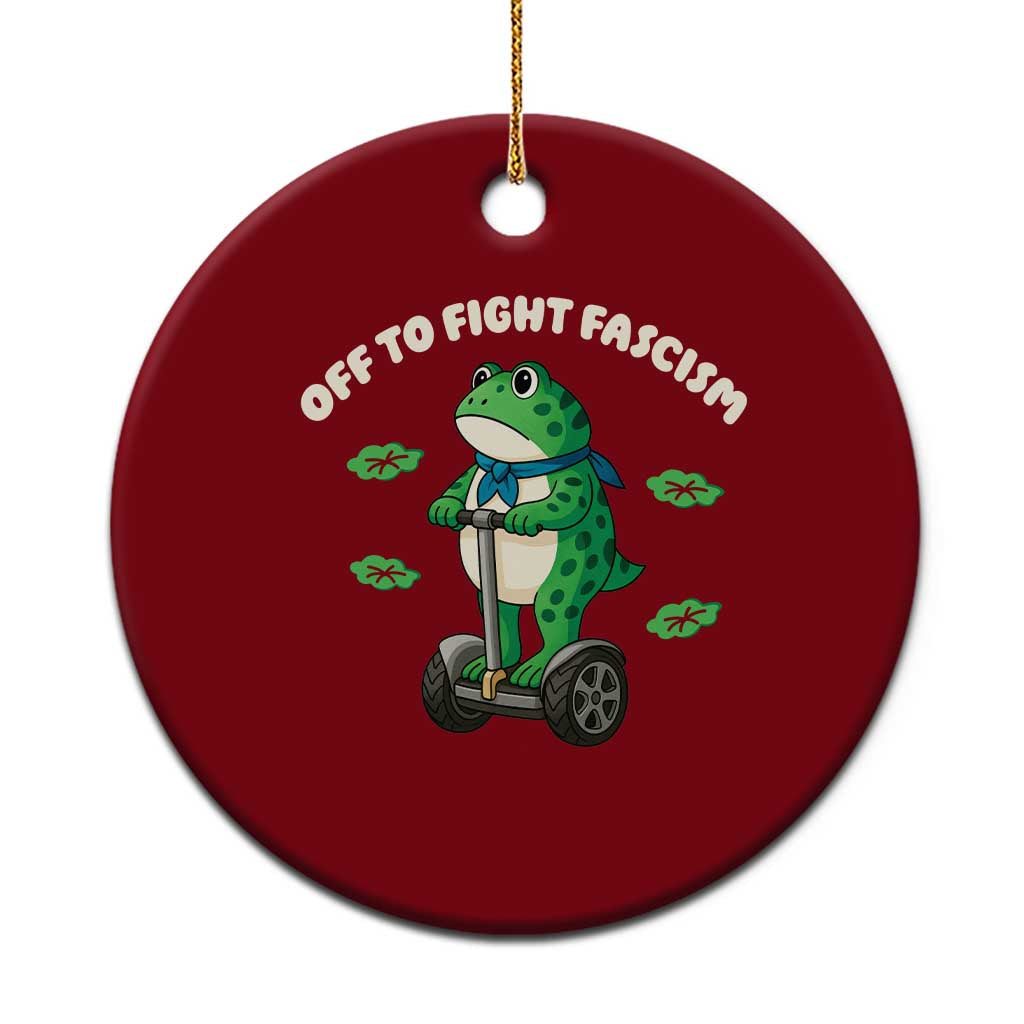 Portland Frog Ceramic Ornament Off to Fight Fascism Inflatable Costume Protest TS10 1pc Red Print Your Wear