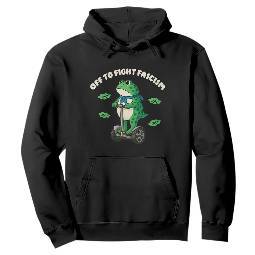 Portland Frog Hoodie Off to Fight Fascism Inflatable Costume Protest TS10 Black Print Your Wear
