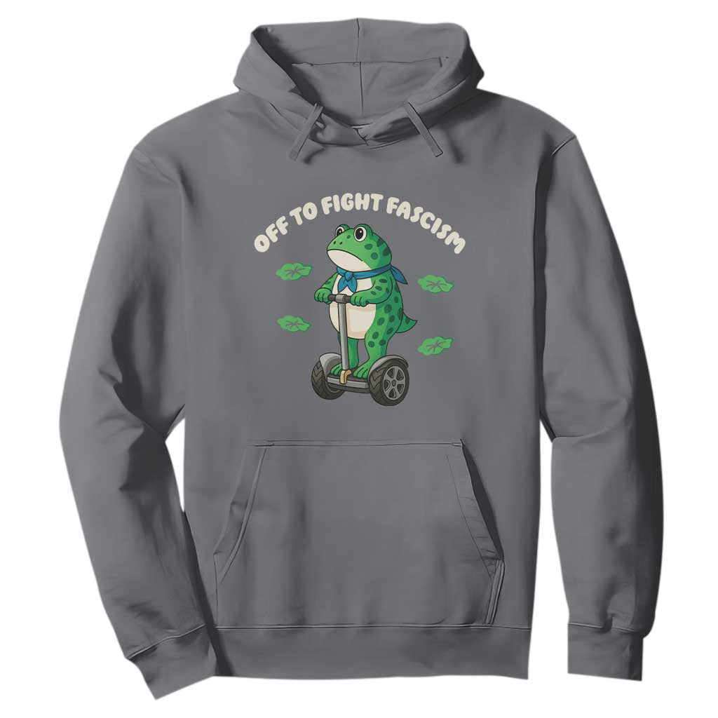 Portland Frog Hoodie Off to Fight Fascism Inflatable Costume Protest TS10 Charcoal Print Your Wear