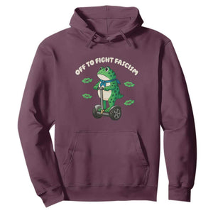 Portland Frog Hoodie Off to Fight Fascism Inflatable Costume Protest TS10 Maroon Print Your Wear