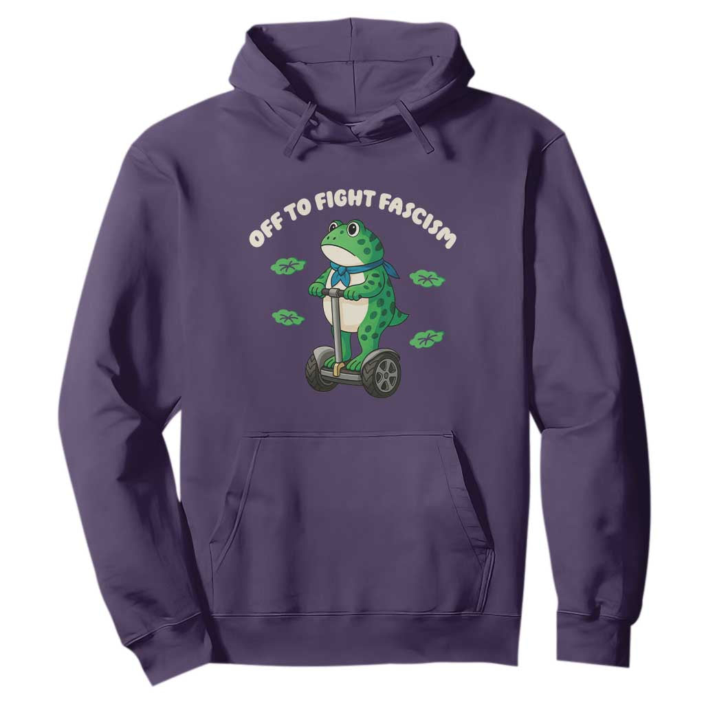 Portland Frog Hoodie Off to Fight Fascism Inflatable Costume Protest TS10 Purple Print Your Wear