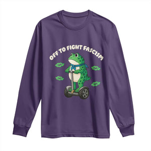 Portland Frog Long Sleeve Shirt Off to Fight Fascism Inflatable Costume Protest - Print Your Wear