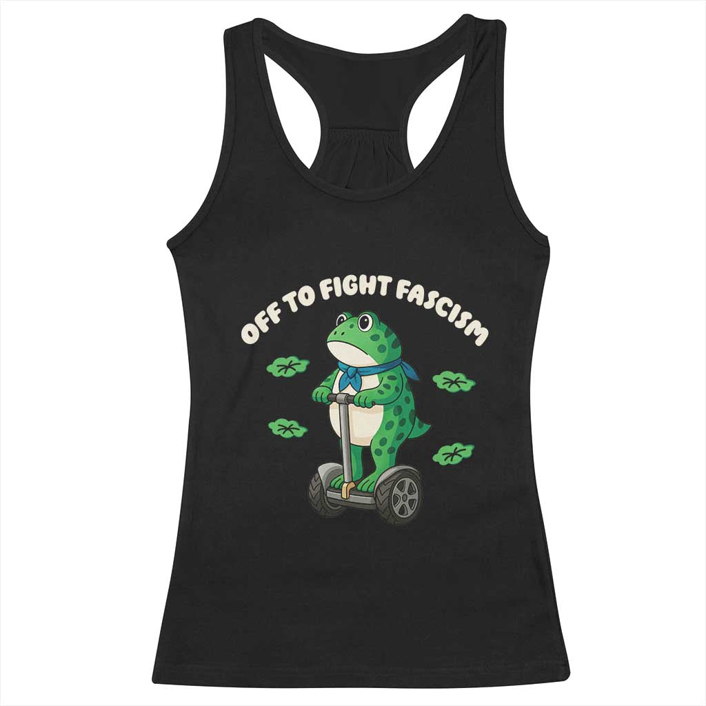 Portland Frog Racerback Tank Top Off to Fight Fascism Inflatable Costume Protest TS10 Black Print Your Wear