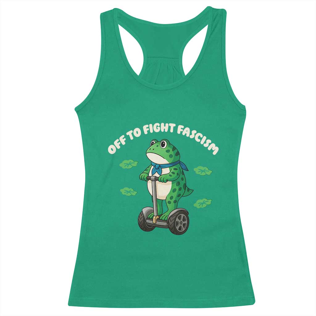 Portland Frog Racerback Tank Top Off to Fight Fascism Inflatable Costume Protest TS10 Irish Green Print Your Wear