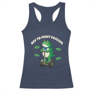 Portland Frog Racerback Tank Top Off to Fight Fascism Inflatable Costume Protest - Print Your Wear