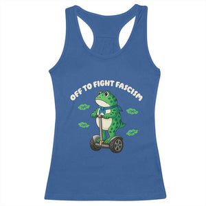 Portland Frog Racerback Tank Top Off to Fight Fascism Inflatable Costume Protest TS10 Royal Blue Print Your Wear