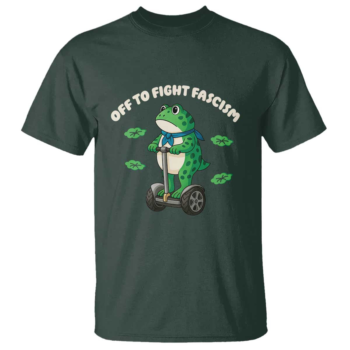 Portland Frog T Shirt Off to Fight Fascism Inflatable Costume Protest TS10 Dark Forest Green Print Your Wear