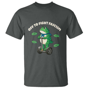 Portland Frog T Shirt Off to Fight Fascism Inflatable Costume Protest TS10 Dark Heather Print Your Wear