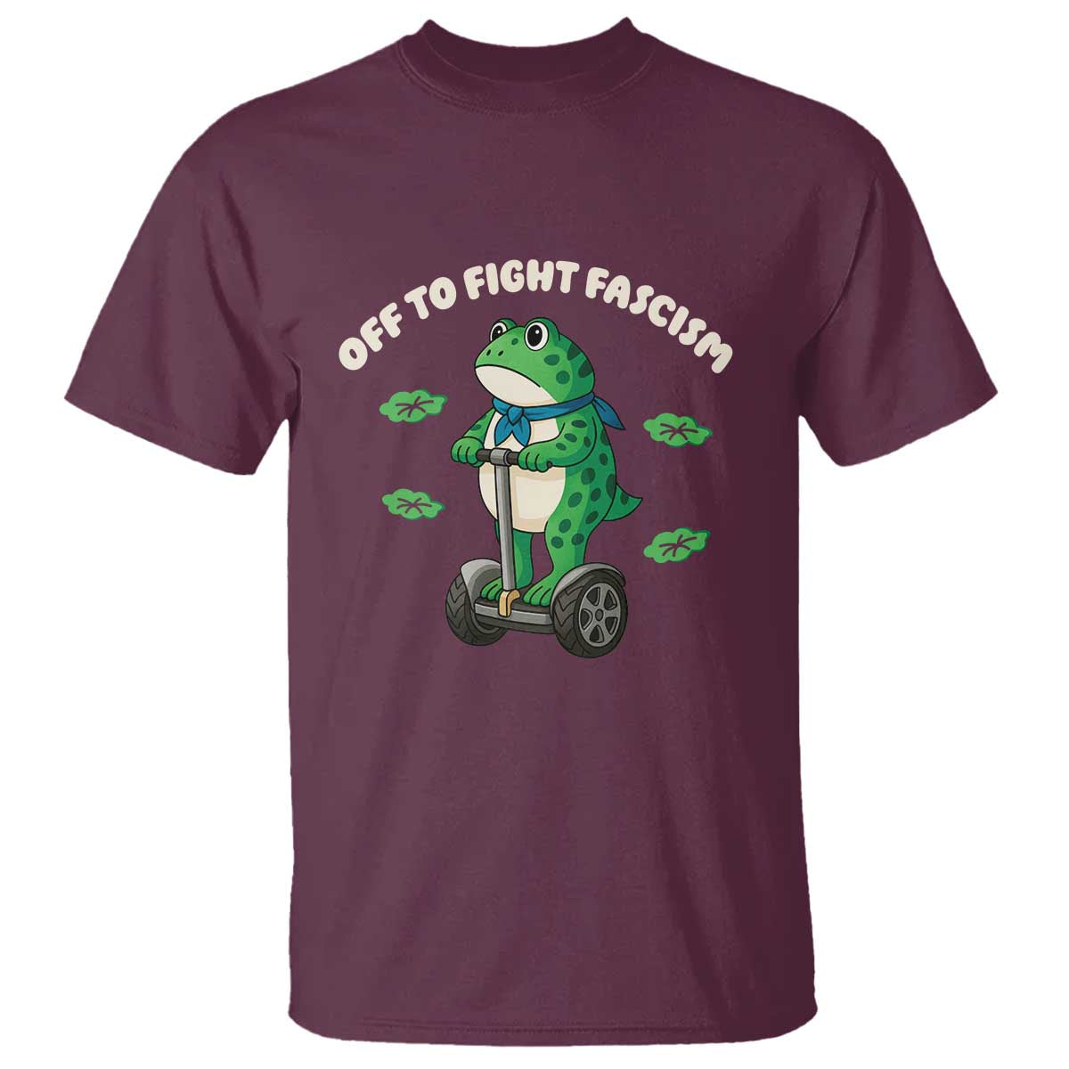 Portland Frog T Shirt Off to Fight Fascism Inflatable Costume Protest TS10 Maroon Print Your Wear
