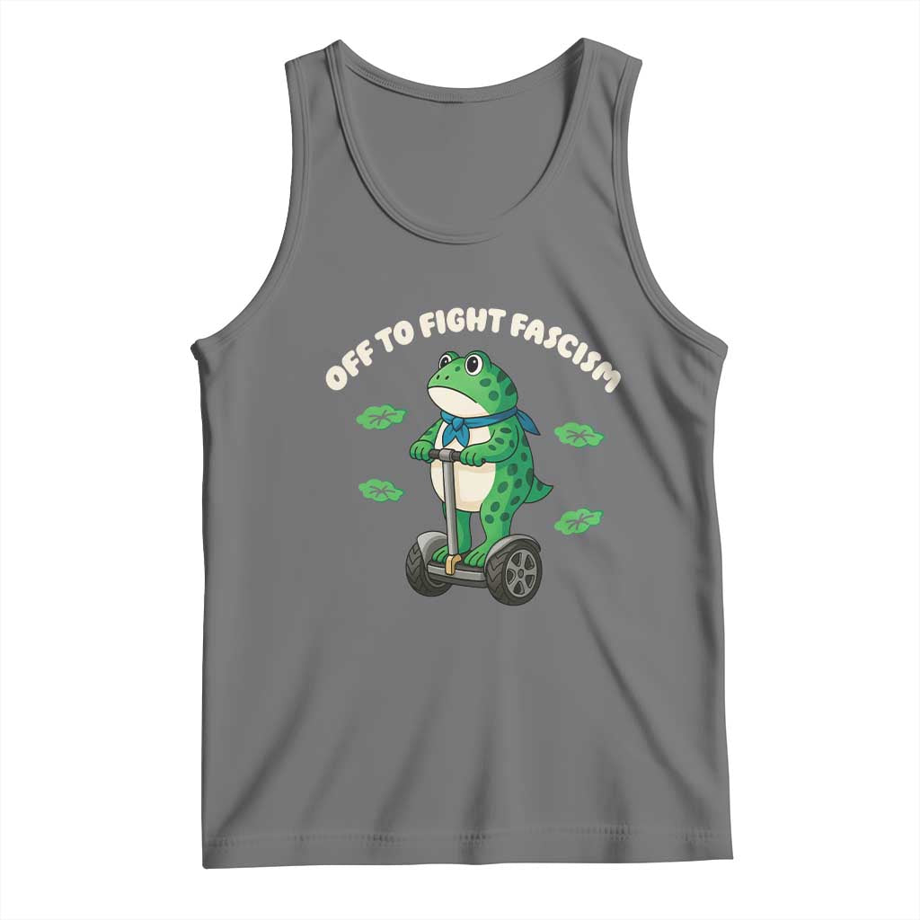 Portland Frog Tank Top Off to Fight Fascism Inflatable Costume Protest TS10 Black Heather Print Your Wear