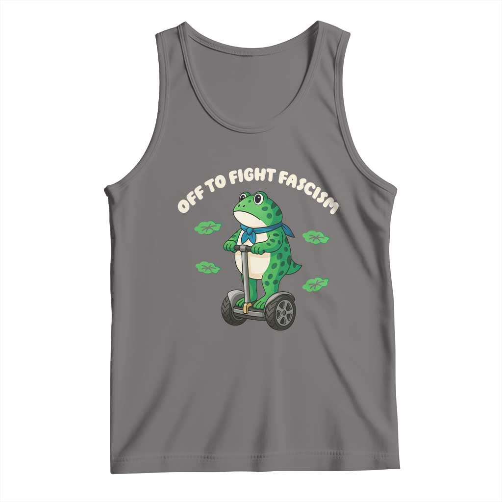 Portland Frog Tank Top Off to Fight Fascism Inflatable Costume Protest TS10 Deep Heather Print Your Wear