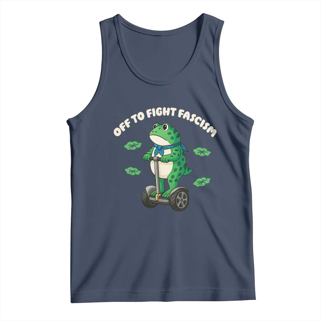 Portland Frog Tank Top Off to Fight Fascism Inflatable Costume Protest TS10 Navy Print Your Wear