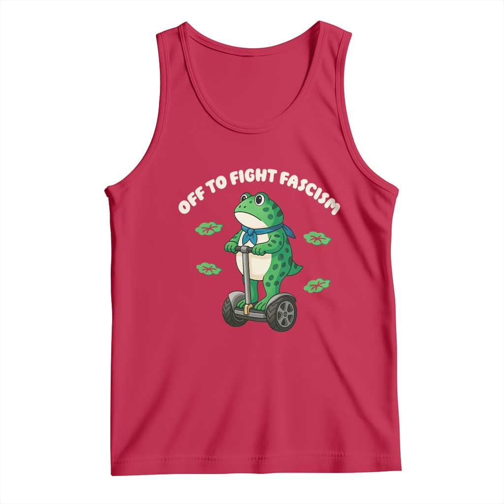 Portland Frog Tank Top Off to Fight Fascism Inflatable Costume Protest TS10 Red Print Your Wear