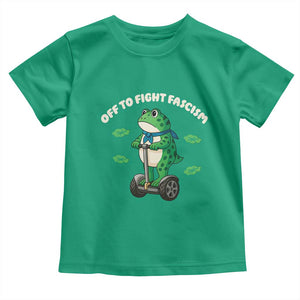 Portland Frog Toddler T Shirt Off to Fight Fascism Inflatable Costume Protest TS10 Irish Green Print Your Wear