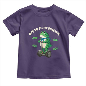 Portland Frog Toddler T Shirt Off to Fight Fascism Inflatable Costume Protest TS10 Purple Print Your Wear