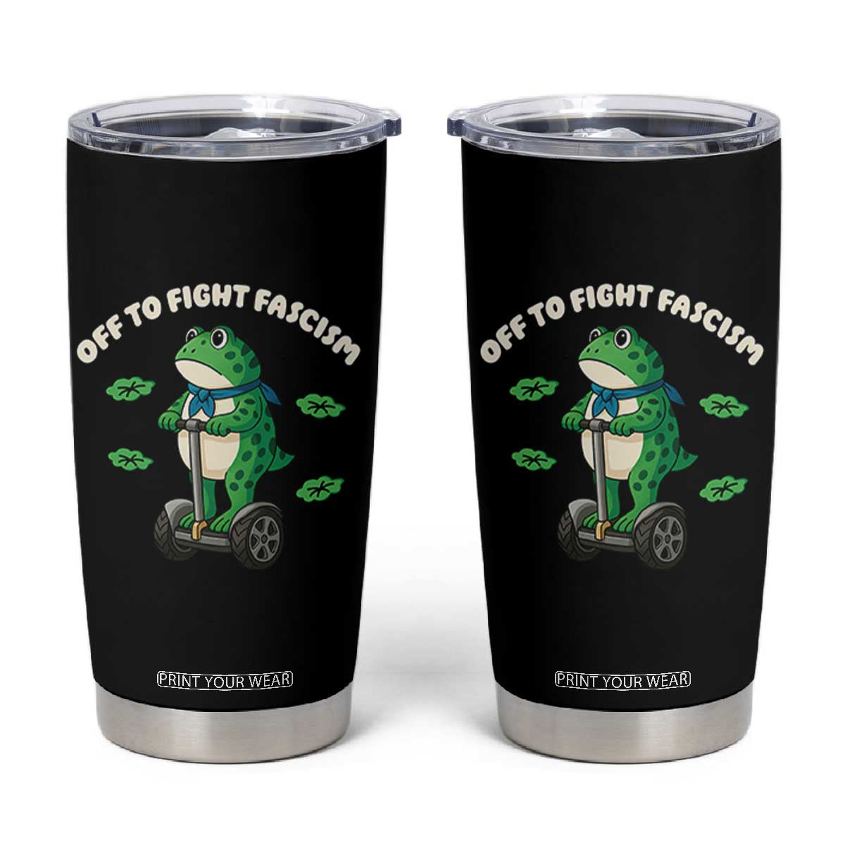 Portland Frog Tumbler Cup Off to Fight Fascism Inflatable Costume Protest TS10 Black Print Your Wear