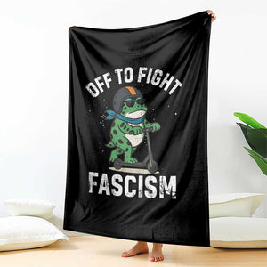 Portland Frog Resist Protest Throw Blanket Off to Fight Fascism Frog Scooter TS10 Print Your Wear