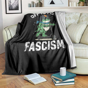 Portland Frog Resist Protest Throw Blanket Off to Fight Fascism Frog Scooter TS10 Print Your Wear
