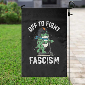 Portland Frog Resist Protest Garden Flag Off to Fight Fascism Frog Scooter - Print Your Wear
