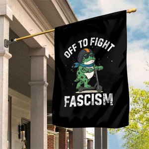 Portland Frog Resist Protest Garden Flag Off to Fight Fascism Frog Scooter - Print Your Wear