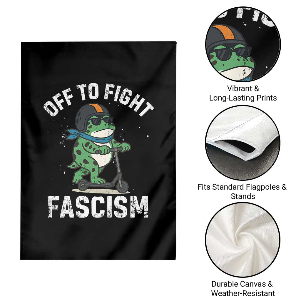 Portland Frog Resist Protest Garden Flag Off to Fight Fascism Frog Scooter TS10 Print Your Wear