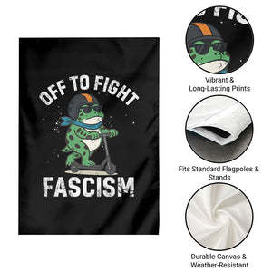 Portland Frog Resist Protest Garden Flag Off to Fight Fascism Frog Scooter - Print Your Wear