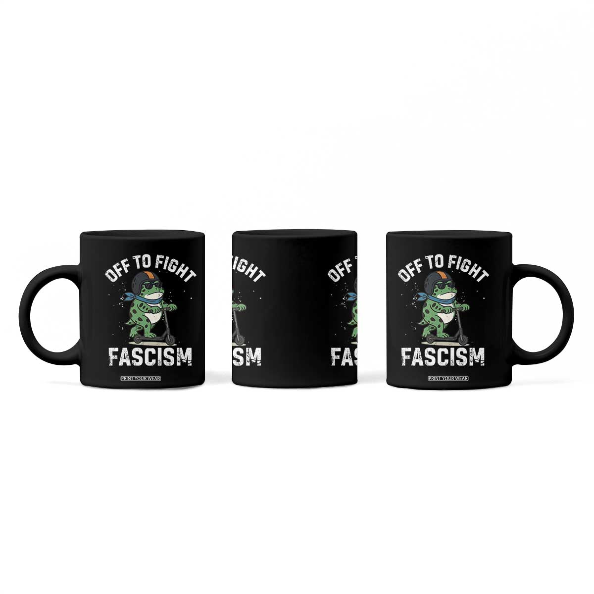 Portland Frog Resist Protest Coffee Mug Off to Fight Fascism Frog Scooter TS10 Print Your Wear