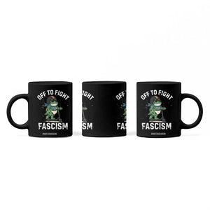 Portland Frog Resist Protest Coffee Mug Off to Fight Fascism Frog Scooter - Print Your Wear