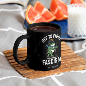 Portland Frog Resist Protest Coffee Mug Off to Fight Fascism Frog Scooter - Print Your Wear