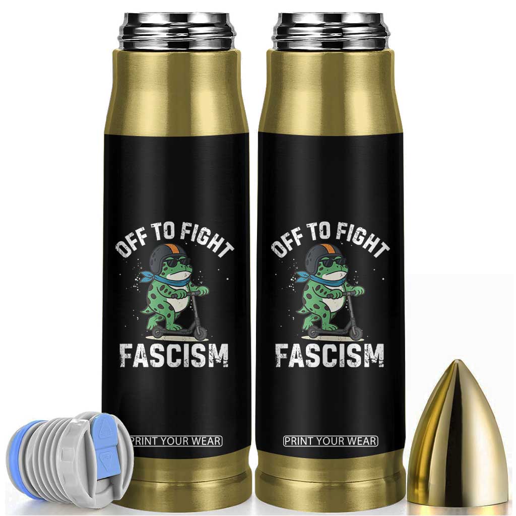 Portland Frog Resist Protest Bullet Tumbler Off to Fight Fascism Frog Scooter TS10 Black Print Your Wear