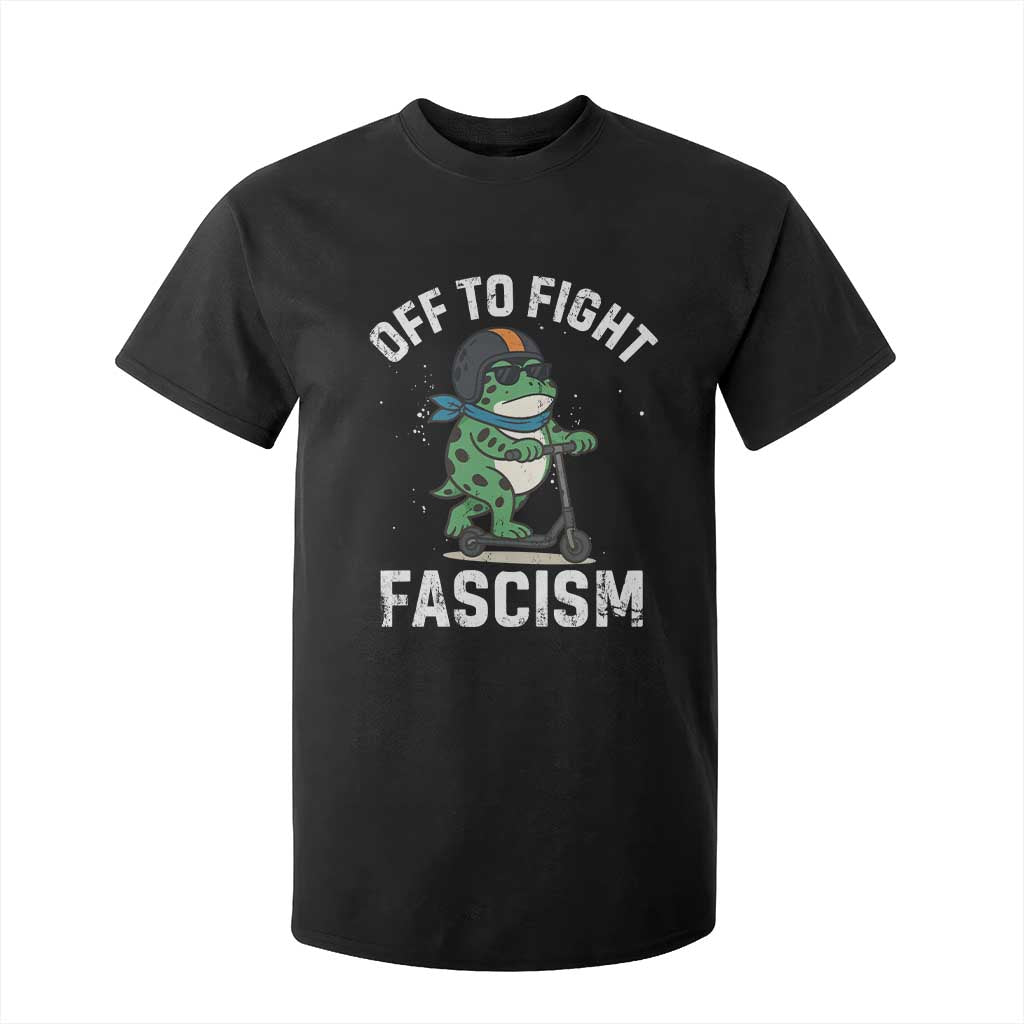 Portland Frog Resist Protest T Shirt For Kid Off to Fight Fascism Frog Scooter TS10 Black Print Your Wear