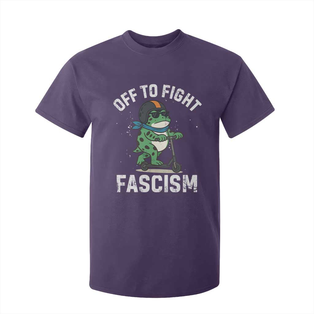 Portland Frog Resist Protest T Shirt For Kid Off to Fight Fascism Frog Scooter TS10 Purple Print Your Wear