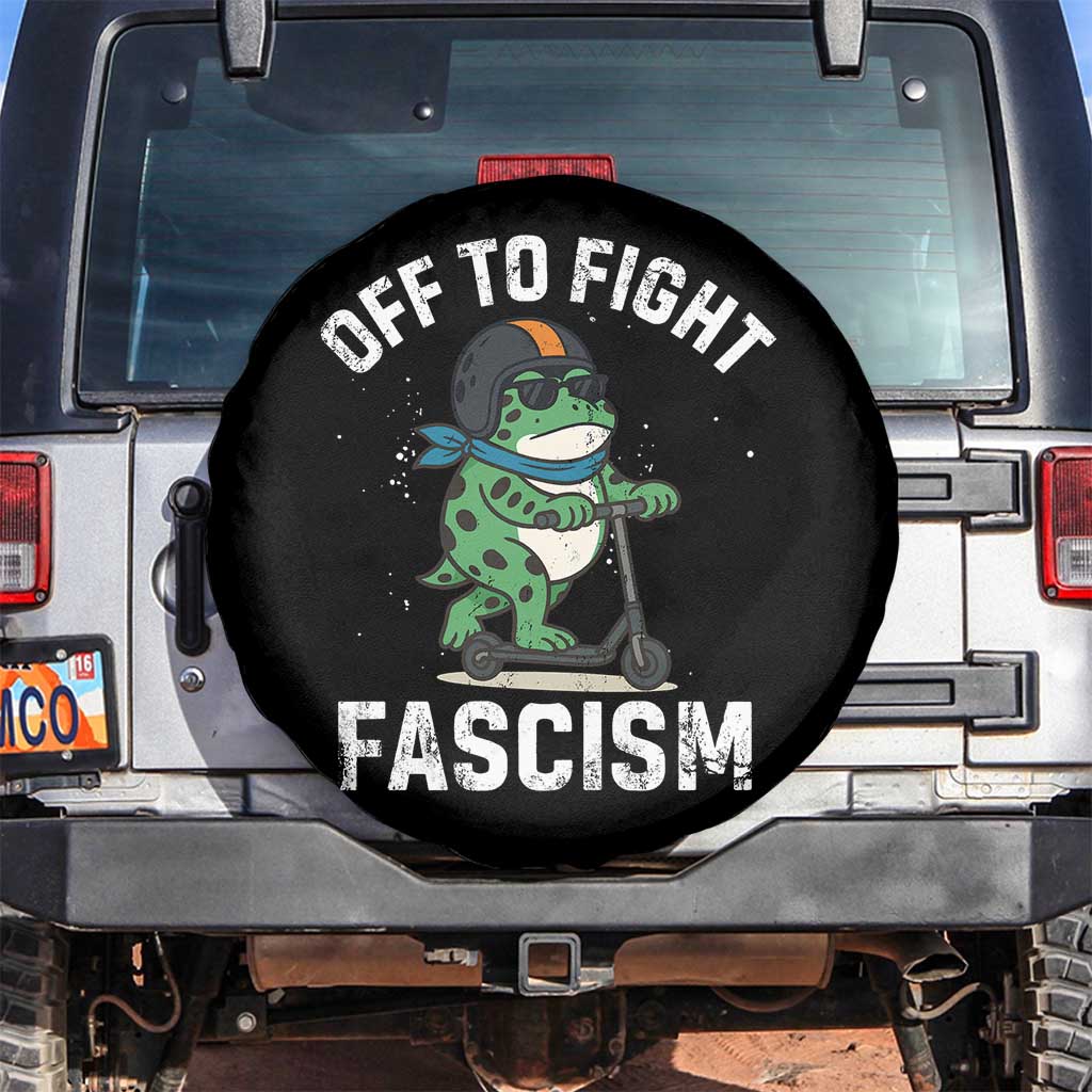 Portland Frog Resist Protest Spare Tire Cover Off to Fight Fascism Frog Scooter - Print Your Wear