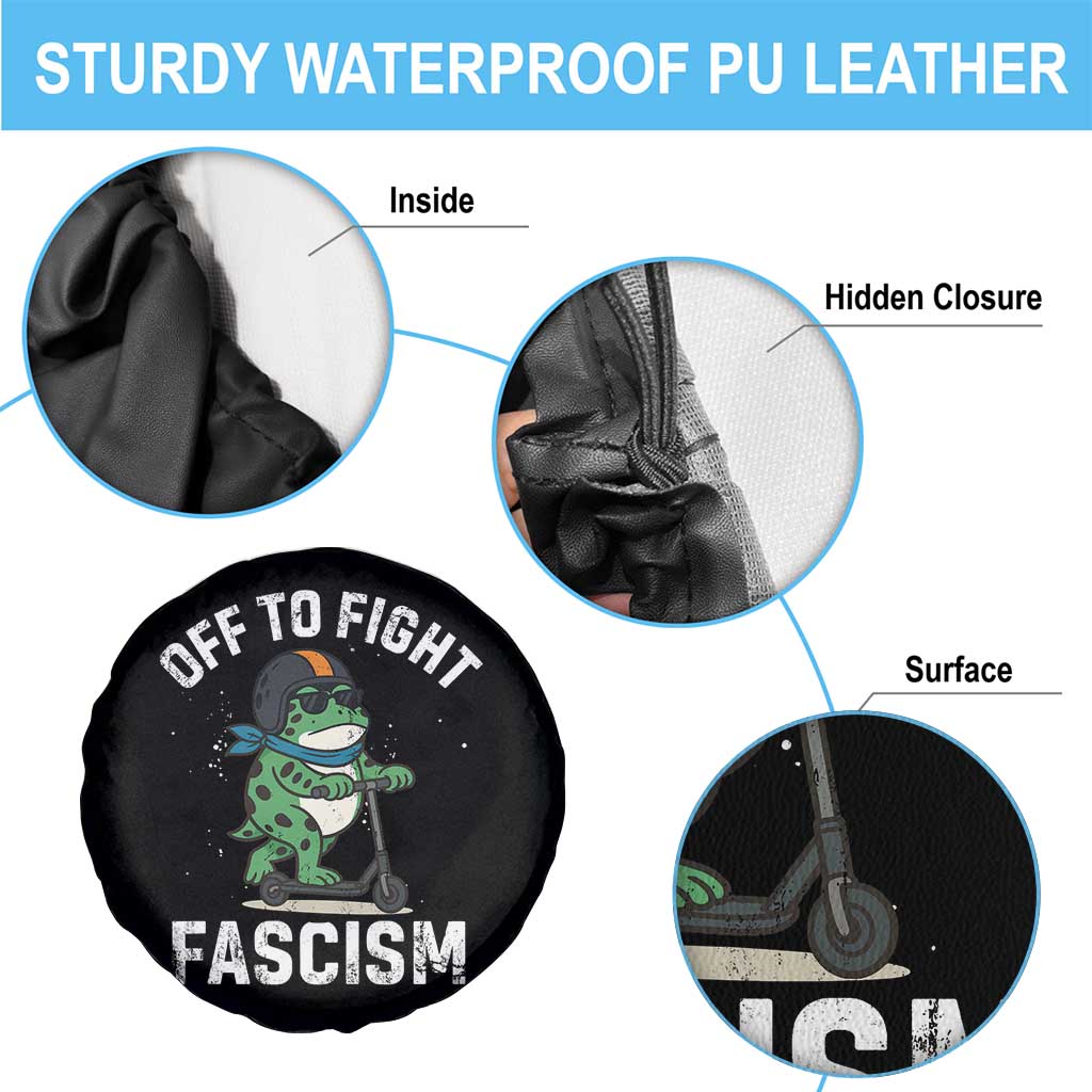 Portland Frog Resist Protest Spare Tire Cover Off to Fight Fascism Frog Scooter TS10 Print Your Wear