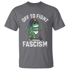 Portland Frog Resist Protest T Shirt Off to Fight Fascism Frog Scooter TS10 Charcoal Print Your Wear