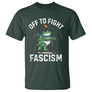 Portland Frog Resist Protest T Shirt Off to Fight Fascism Frog Scooter TS10 Dark Forest Green Print Your Wear
