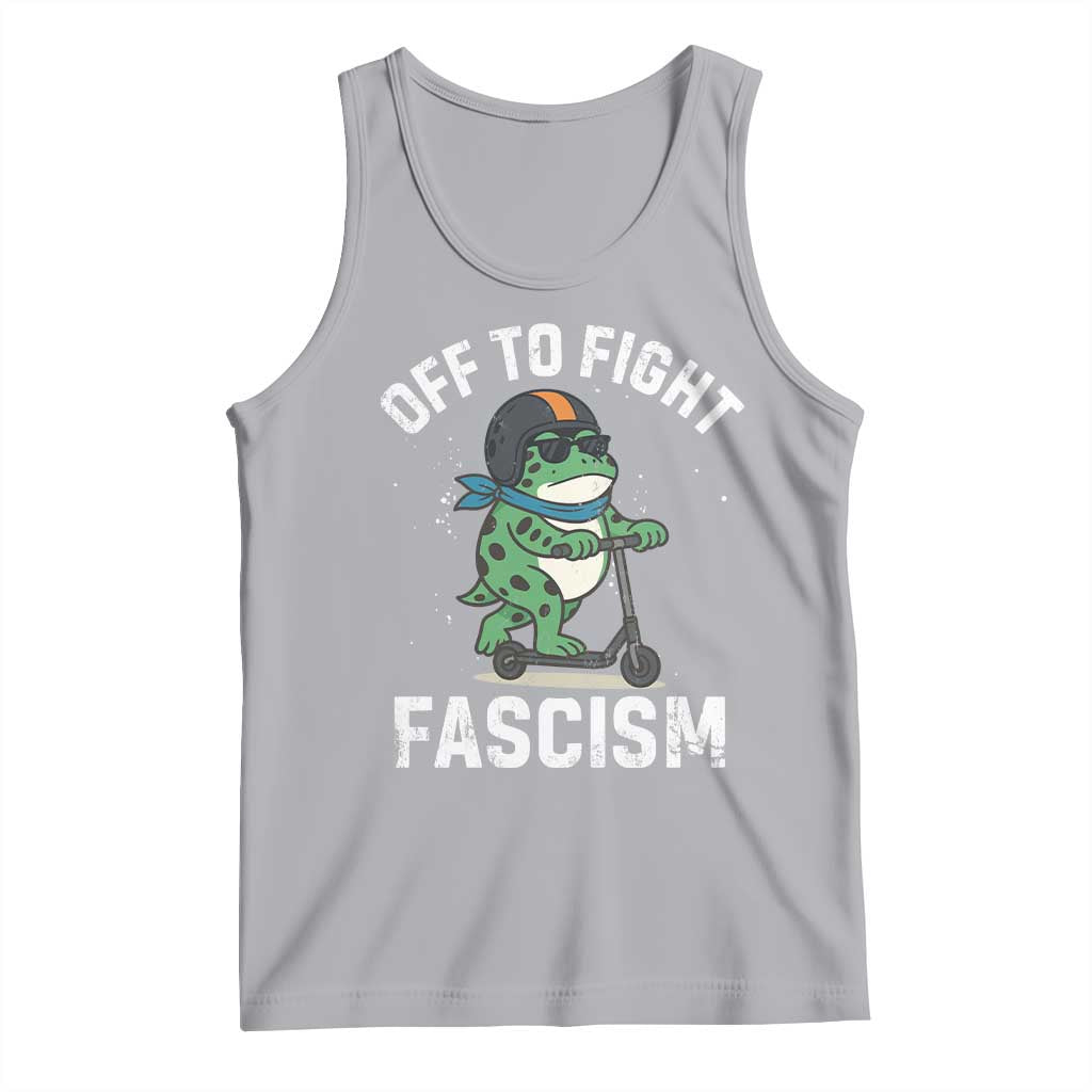 Portland Frog Resist Protest Tank Top Off to Fight Fascism Frog Scooter TS10 Athletic Heather Print Your Wear