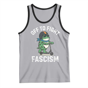 Portland Frog Resist Protest Tank Top Off to Fight Fascism Frog Scooter TS10 Athletic Heather Black Print Your Wear