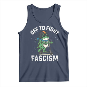 Portland Frog Resist Protest Tank Top Off to Fight Fascism Frog Scooter TS10 Navy Print Your Wear