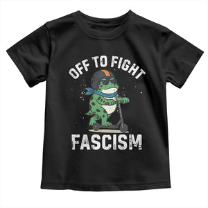 Portland Frog Resist Protest Toddler T Shirt Off to Fight Fascism Frog Scooter - Print Your Wear