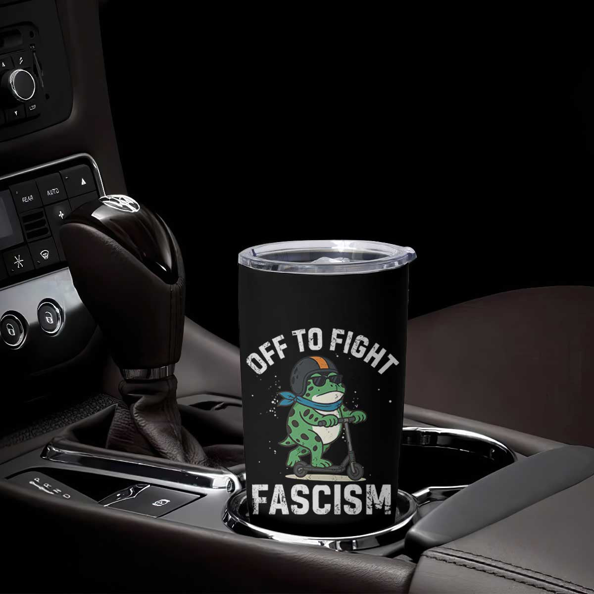 Portland Frog Resist Protest Tumbler Cup Off to Fight Fascism Frog Scooter TS10 Print Your Wear