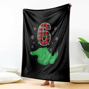 Number 6 Matching 67 Christmas Throw Blanket Red Plaid Xmas Pajamas Holiday Gen Alpha Slang Meme TS10 Print Your Wear