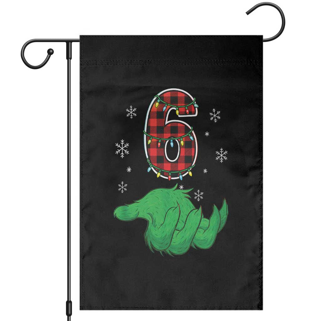Number 6 Matching 67 Christmas Garden Flag Red Plaid Xmas Pajamas Holiday Gen Alpha Slang Meme TS10 Black Print Your Wear