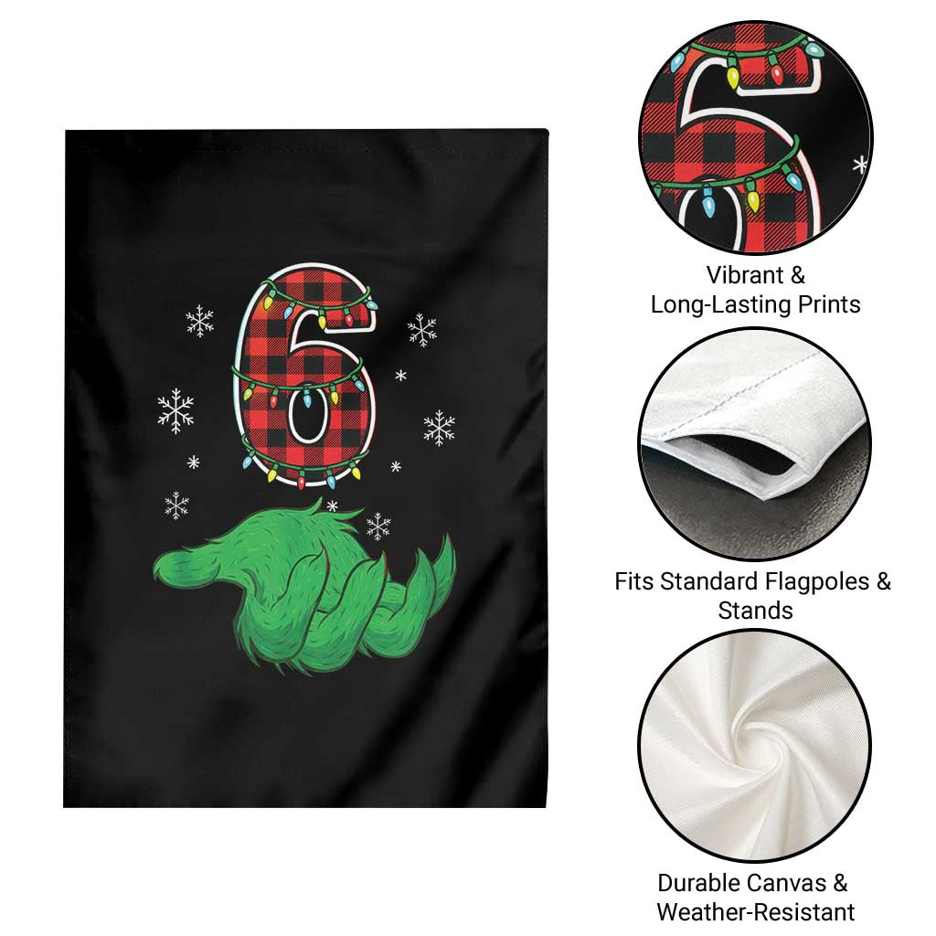Number 6 Matching 67 Christmas Garden Flag Red Plaid Xmas Pajamas Holiday Gen Alpha Slang Meme TS10 Print Your Wear
